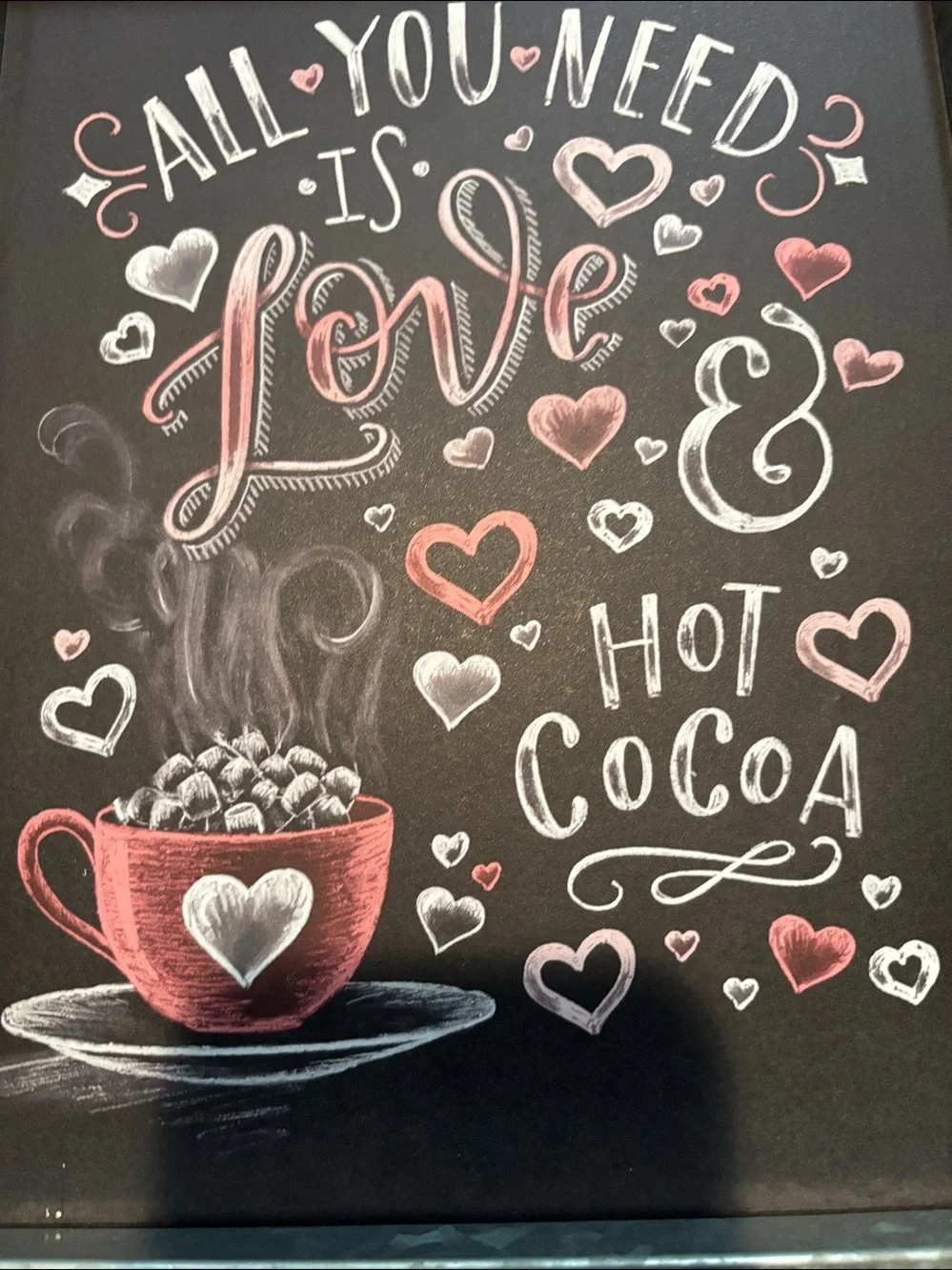 All You Need is Love & Hot Cocoa Metal Framed Wall Art